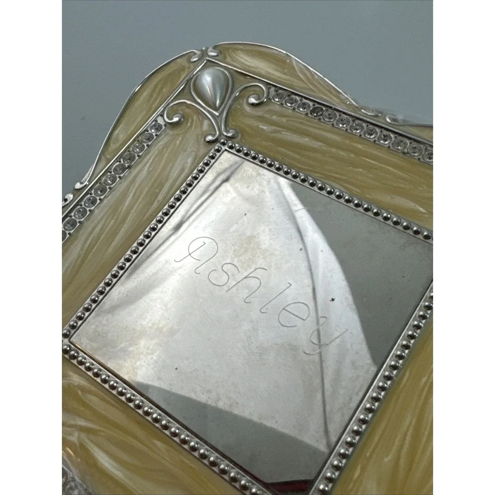 Things Remembered Silver Trinket / Jewelry Box w/Swarovski Crystals Faux Pearls